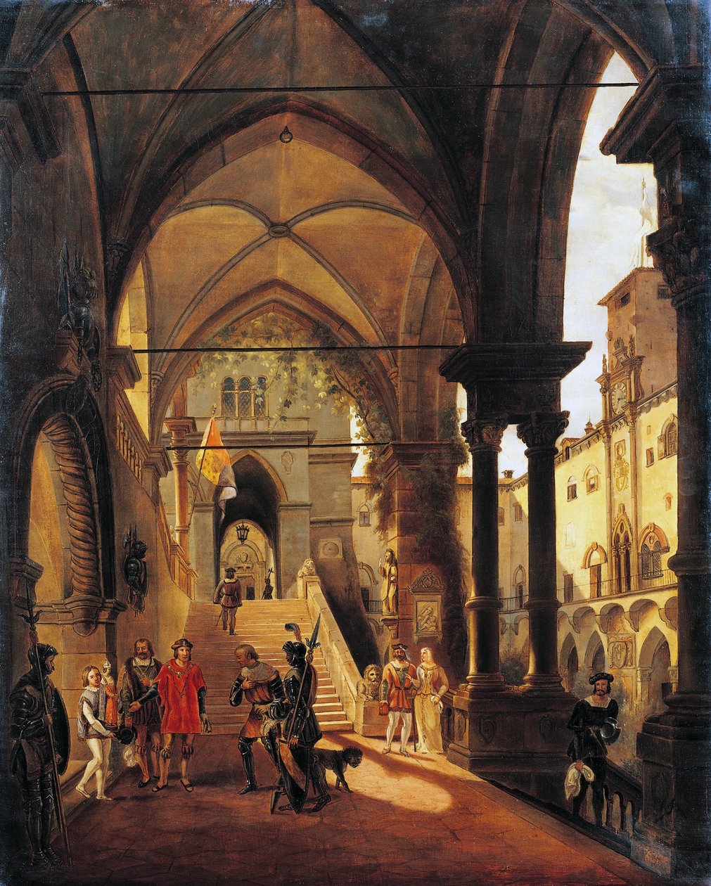Ludvík XI. na zámku Barolo, Giovanni Migliara (1785-1837), olej na plátně, 80x65 cm od Giovanni Migliara