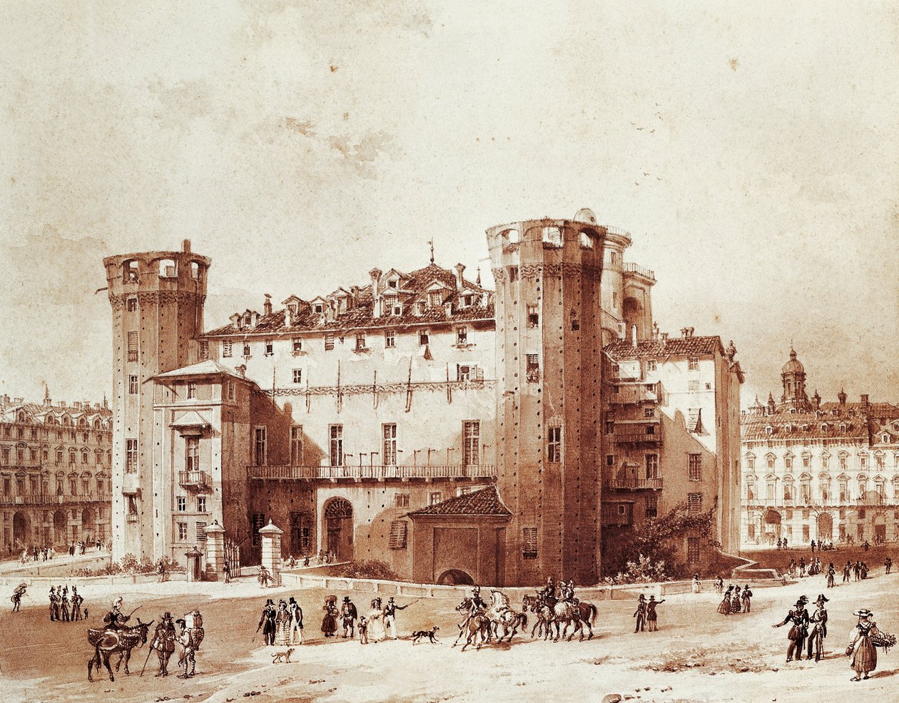 Mimo Palazzo Madama v Turíně, Giovanni Migliara (1785-1837) od Giovanni Migliara