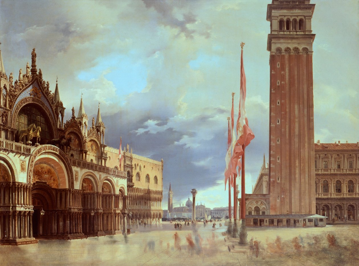 Piazza San Marco (náměstí svatého Marka), Giovanni Migliara (1785-1837) od Giovanni Migliara