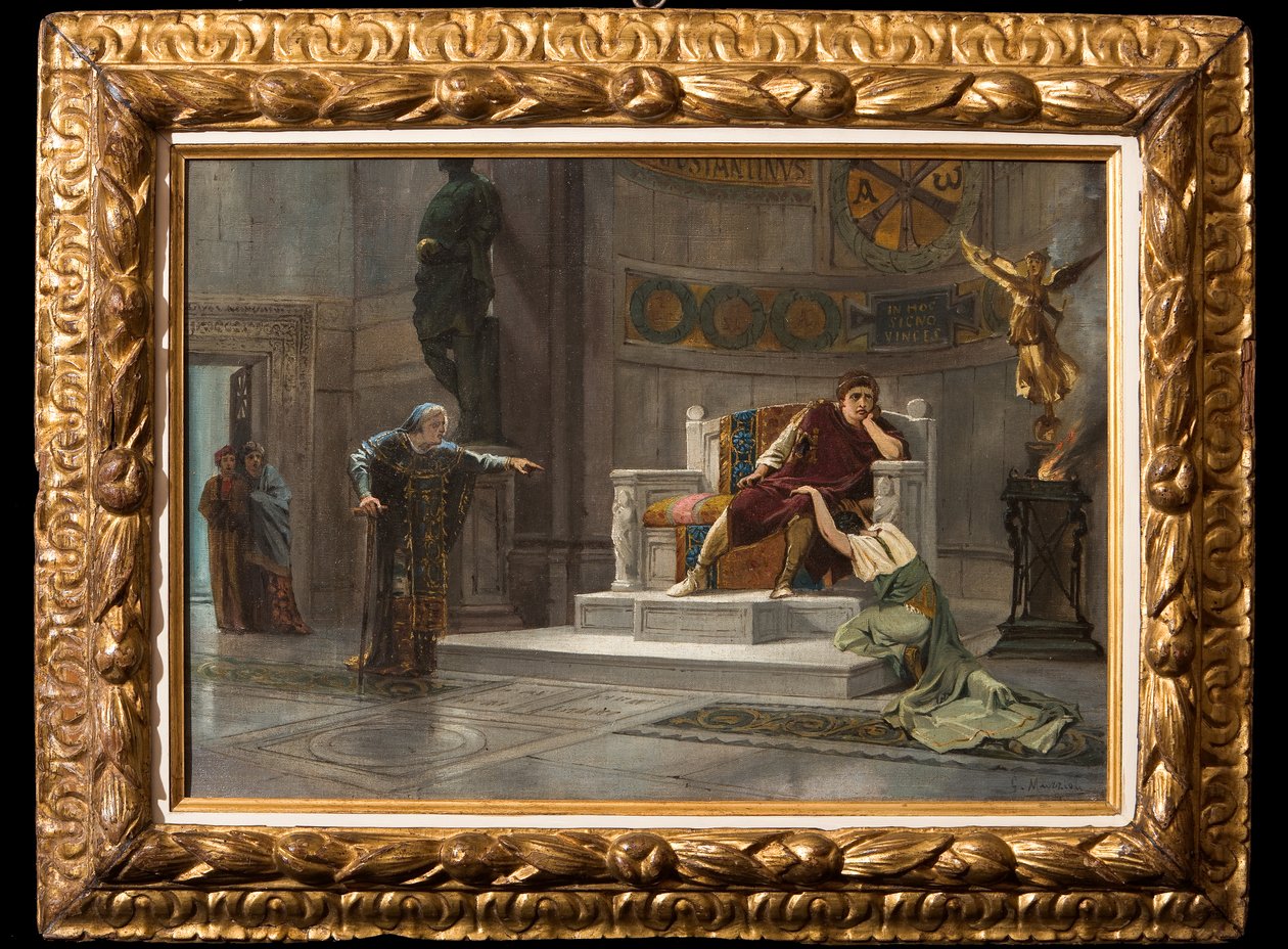 Konstantin a otrok (olej na plátně) od Giovanni Muzzioli