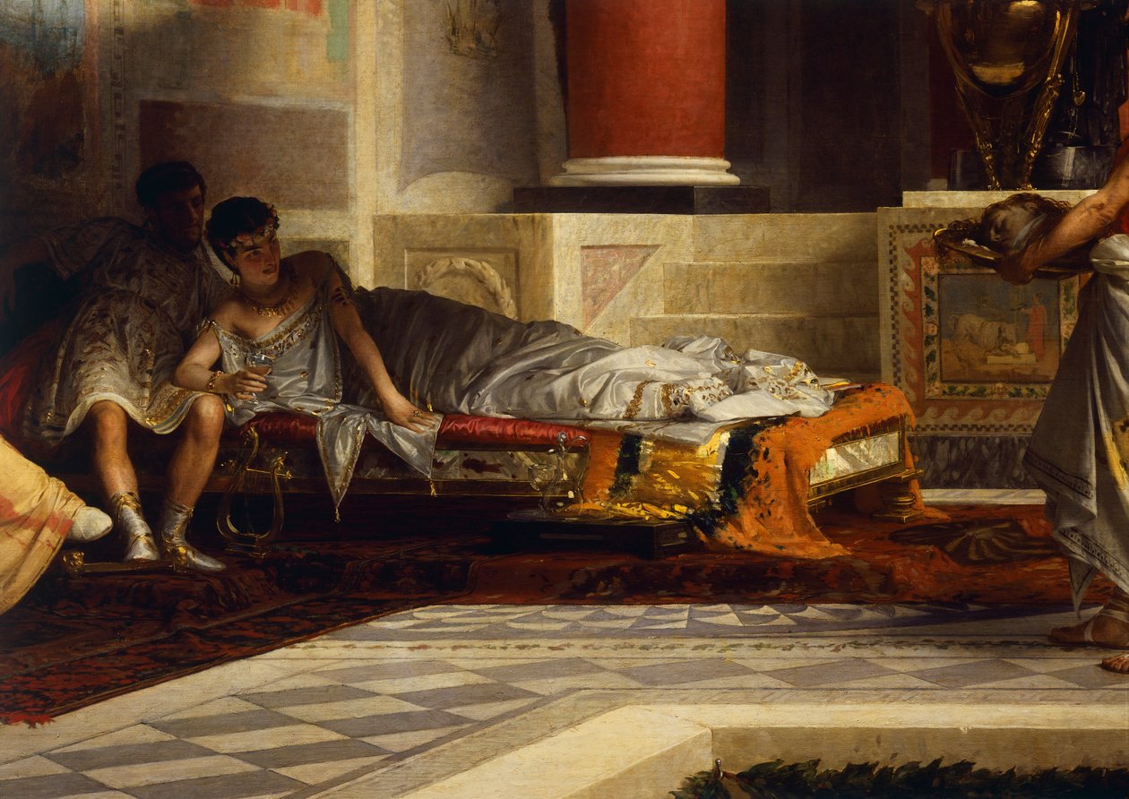 Pomsta Poppea, detail, Giovanni Muzzioli (1854-1894), olej na plátně od Giovanni Muzzioli