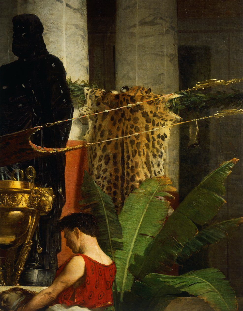 Pomsta Poppea, detail, Giovanni Muzzioli (1854-1894), olej na plátně od Giovanni Muzzioli