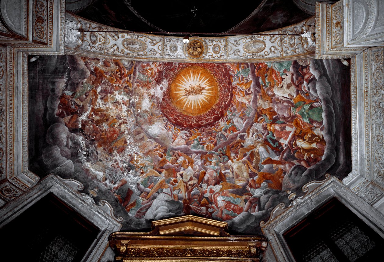 Angels in Glory Dome Decoree of Frescoes Giovan Paolo Lomazzo (1538-1600) od Giovanni Paolo Lomazzo