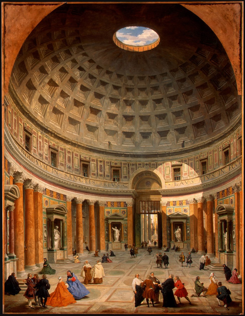 Interiér Pantheonu, Řím od Giovanni Paolo Pannini