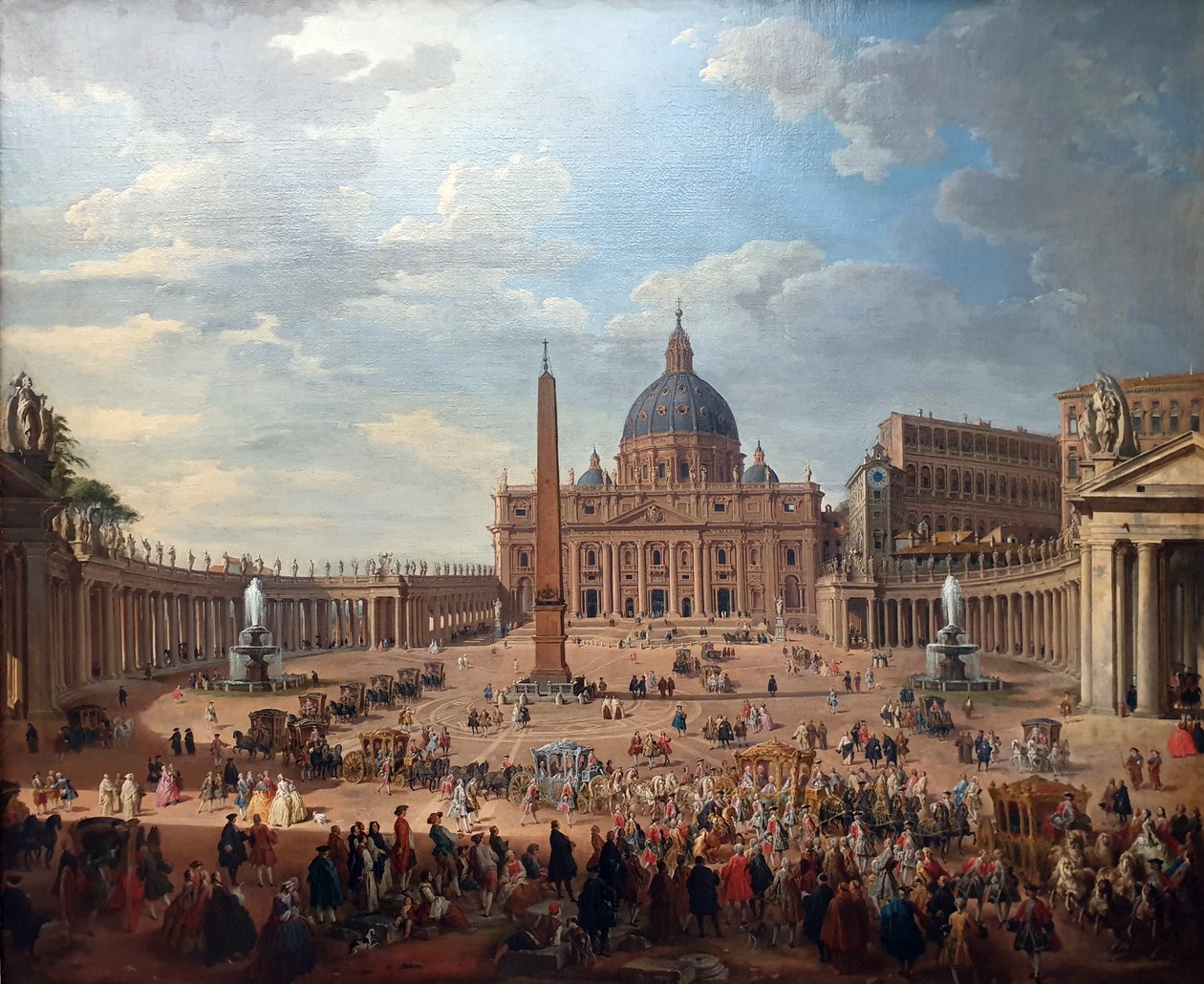 Jízda vévody de Choiseul (1719-1785) na Svatopetrském náměstí v Římě od Giovanni Paolo Panini