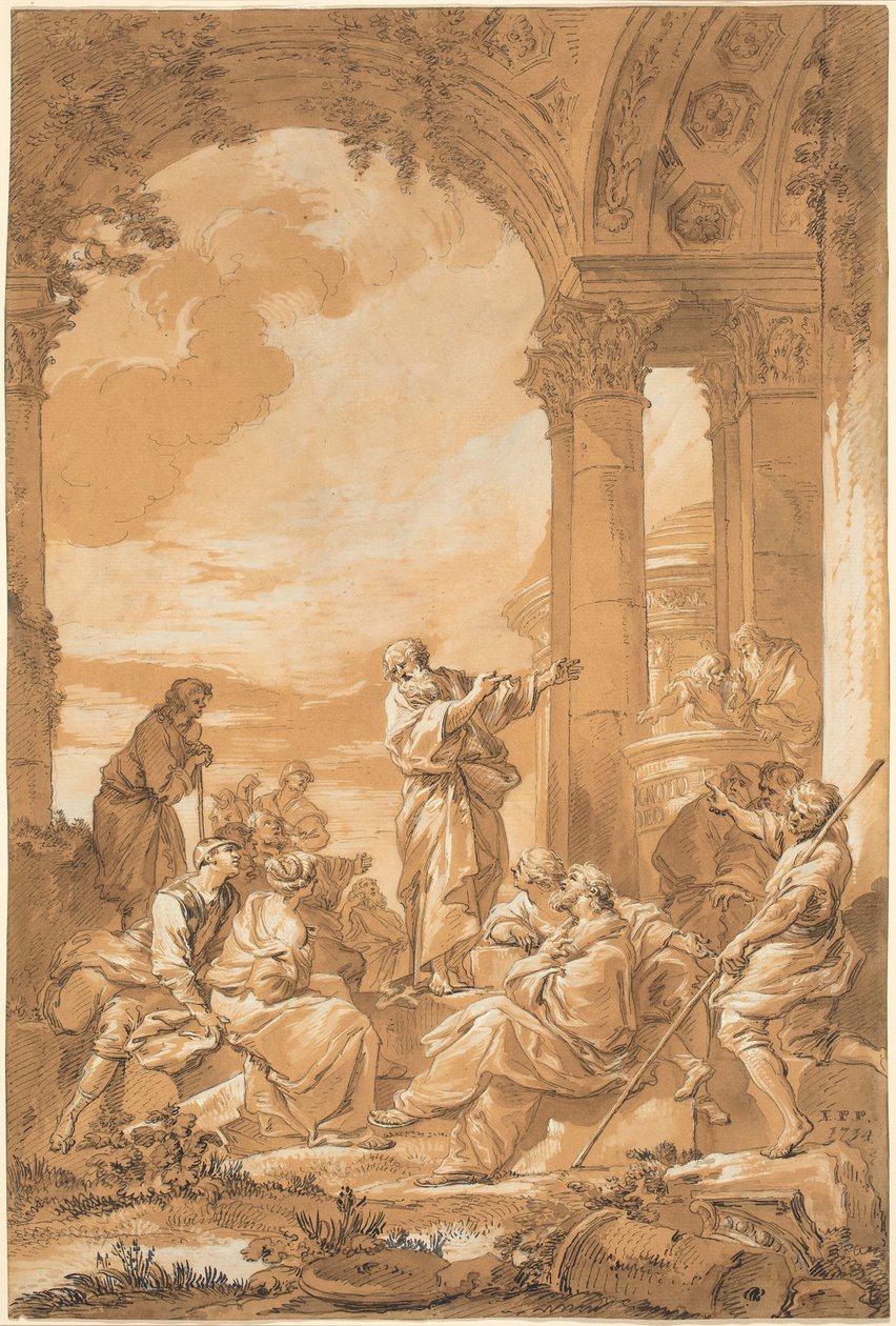 Kázání svatého Pavla v Athénách od Giovanni Paolo Panini