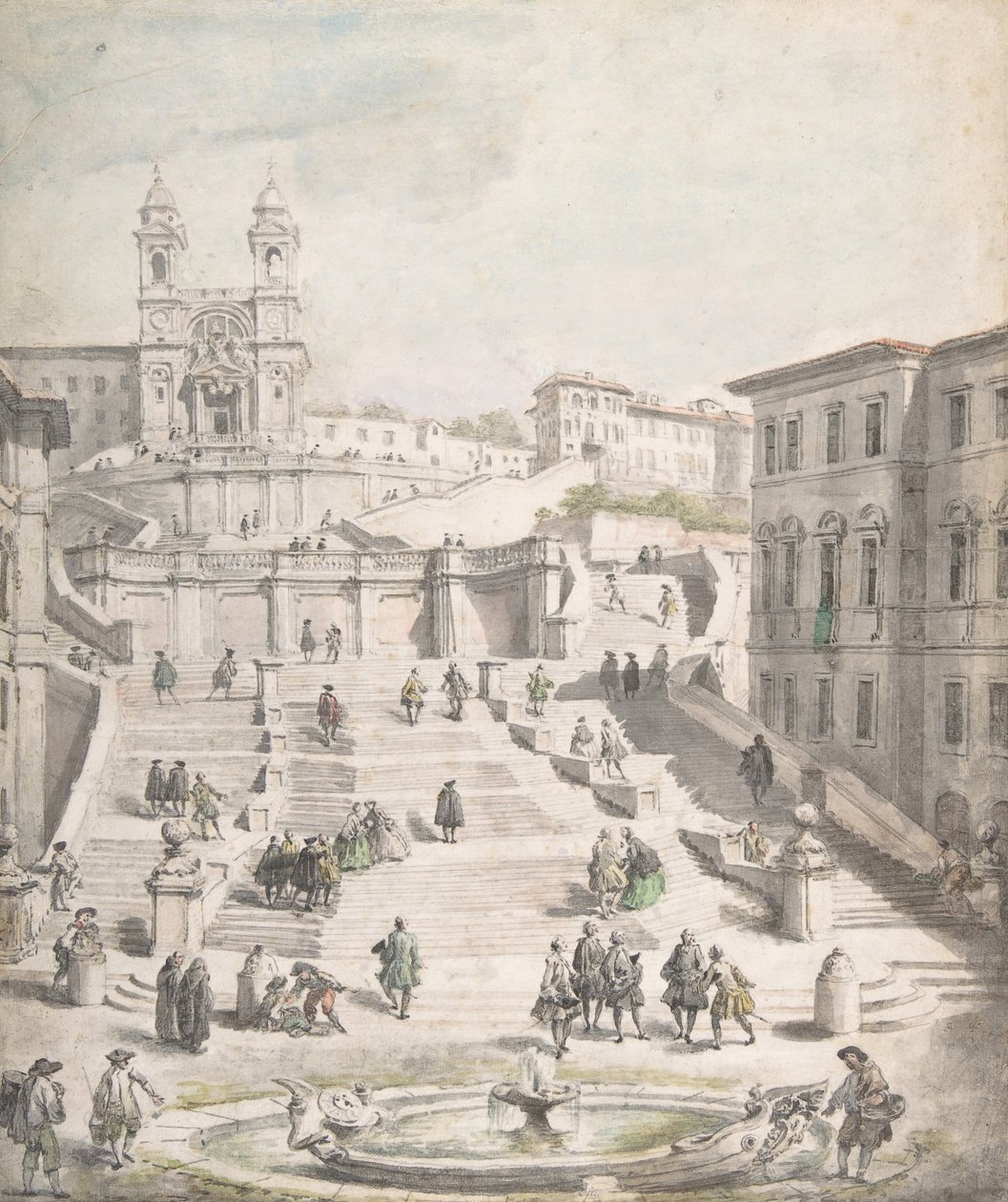 Schody Trinità dei Monti, ca. 1756-58. od Giovanni Paolo Panini