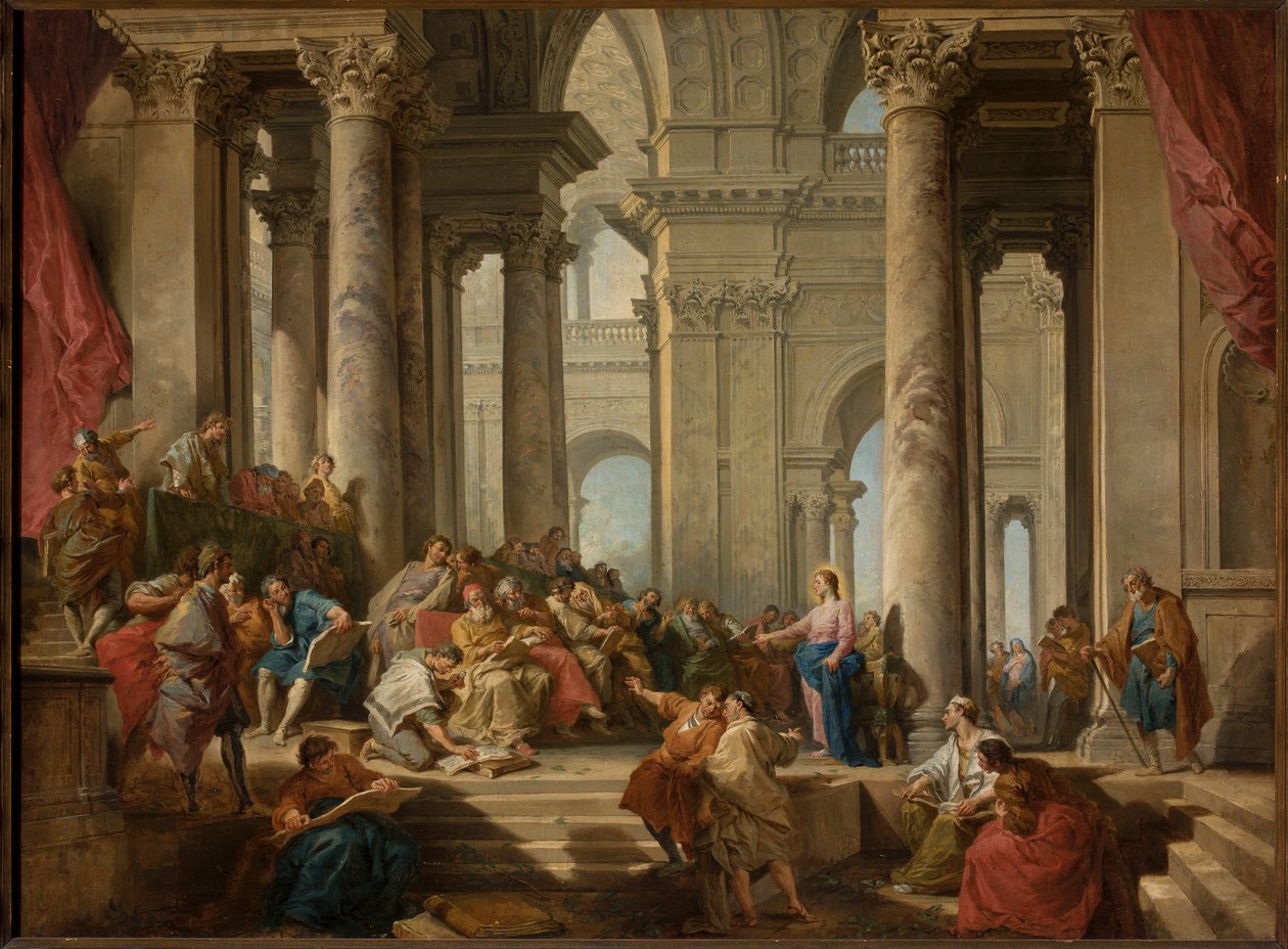 Kristus mezi učenci od Giovanni Paolo Pannini