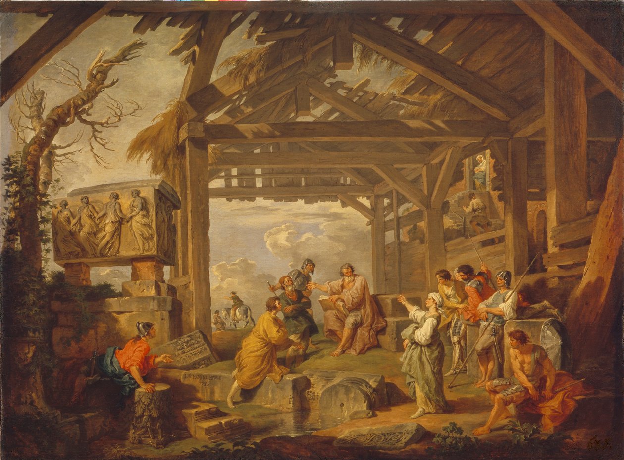 Kumejská Sibyla prorokovala Narození Krista, 1738 od Giovanni Paolo Pannini