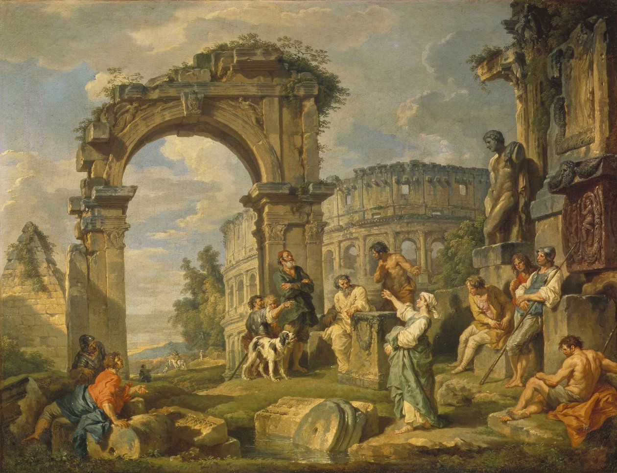 Kumejská Sibyla prorokovala Narození Krista, 1743 od Giovanni Paolo Pannini