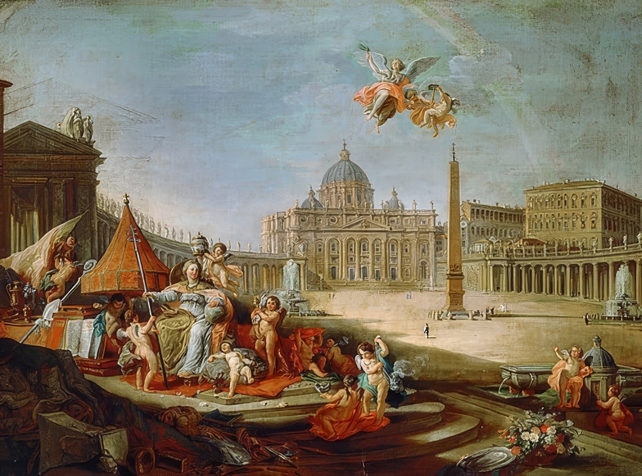 Náměstí svatého Petra, Rom mit Triumph des Papsttums. 1757 od Giovanni Paolo Pannini