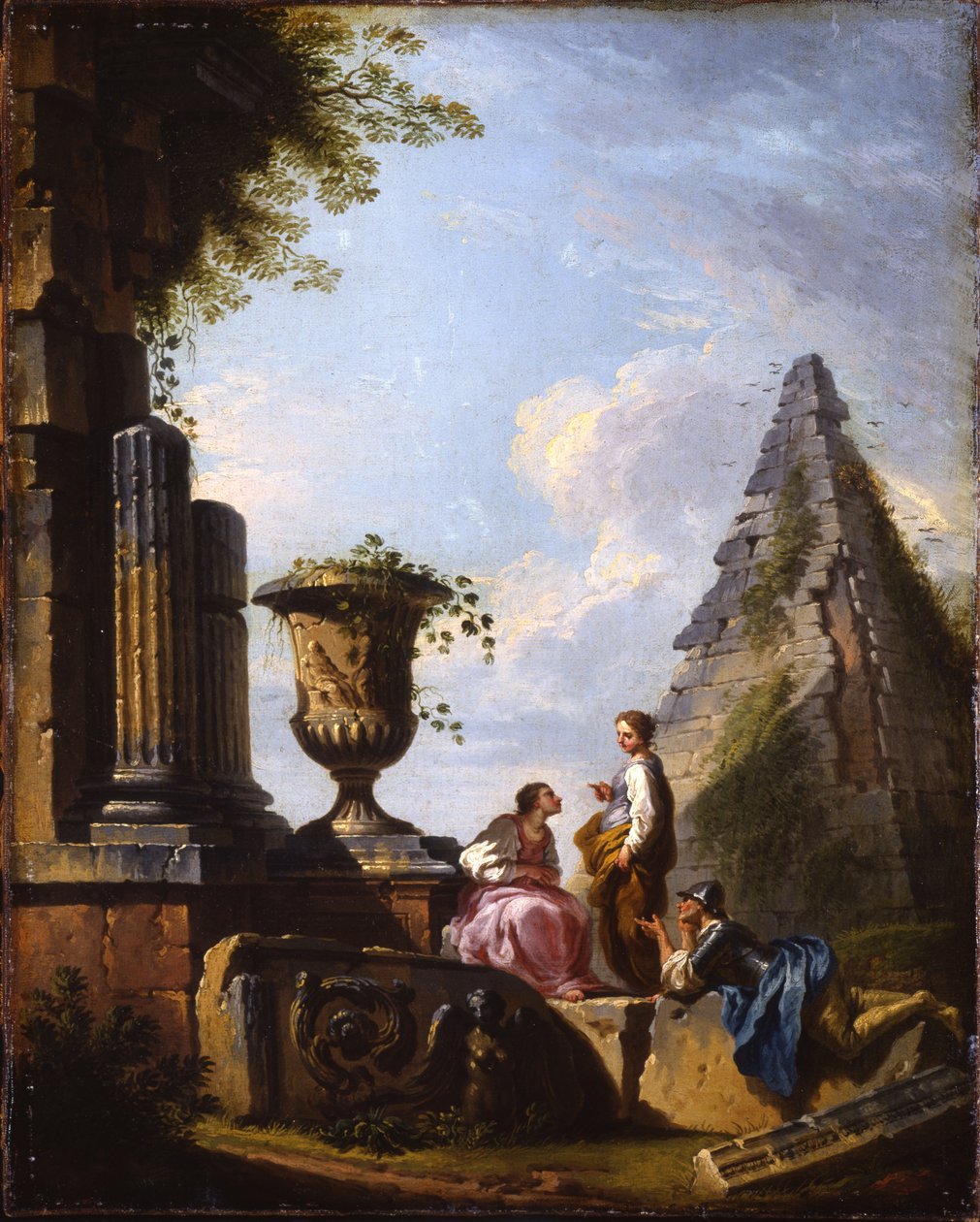 Capricci klasických ruin s diskutujícími filozofů od Giovanni Paolo Pannini