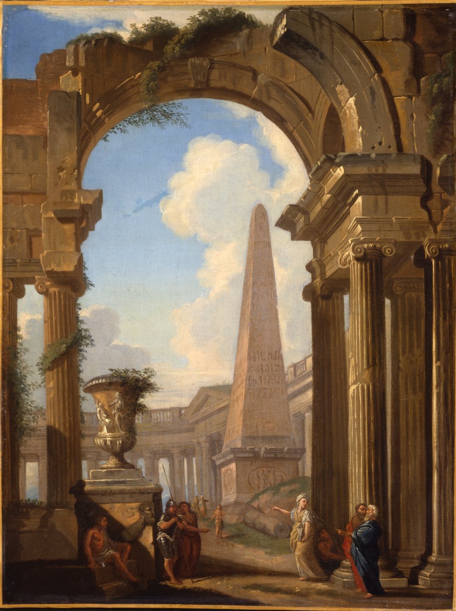 Capricci římských ruin s postavami od Giovanni Paolo Pannini