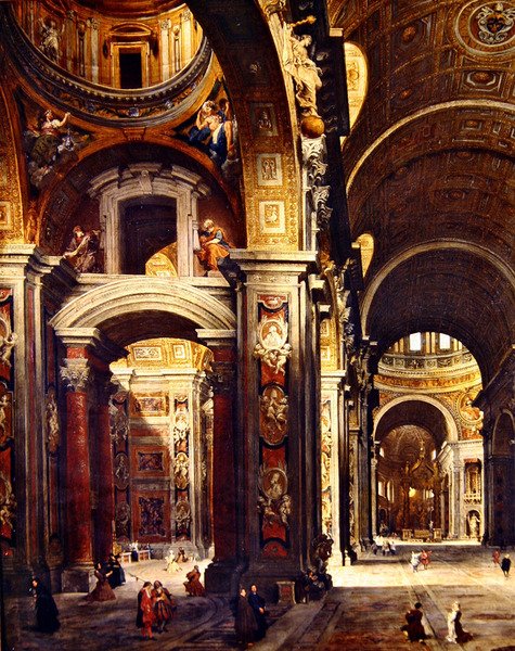 Kardinál Melchior de Polignac na návštěvě svatého Petra v Římě, 1730 od Giovanni Paolo Pannini
