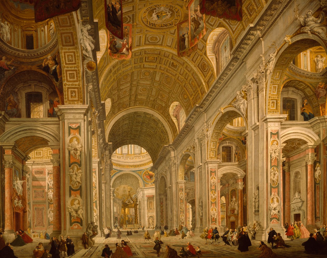 Interiér baziliky svatého Petra od Giovanni Paolo Pannini