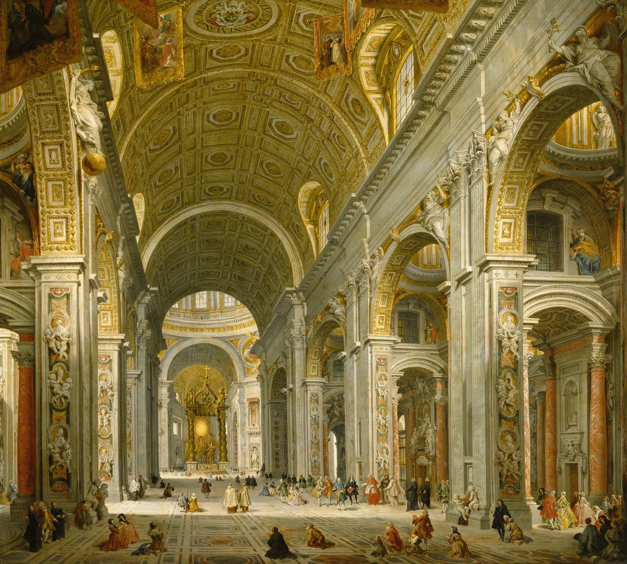 Interiér St. Peters, Řím, 1750 od Giovanni Paolo Pannini