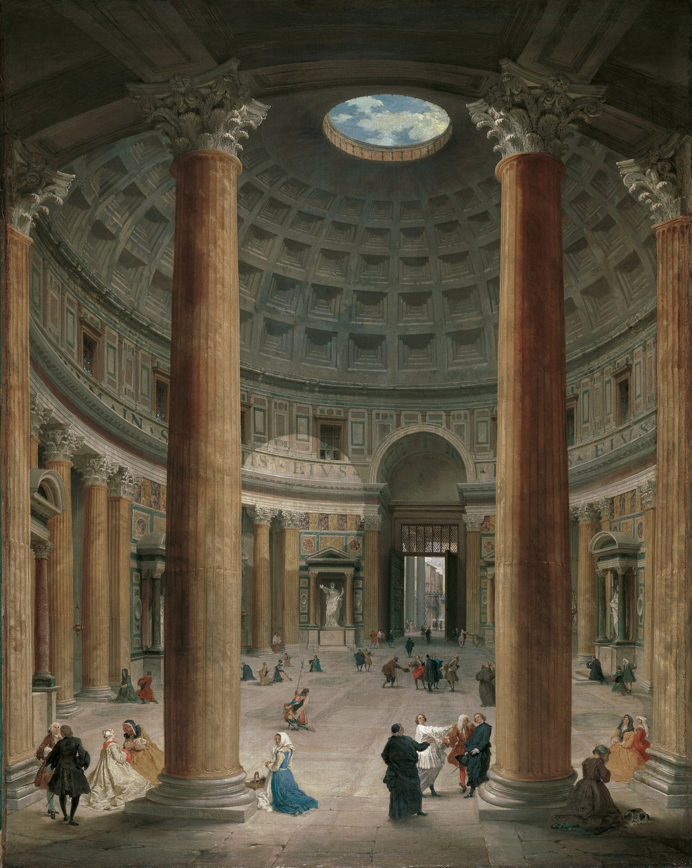 Interiér Pantheonu, Řím par Panini, Giovanni Paolo (1691-1765) od Giovanni Paolo Pannini