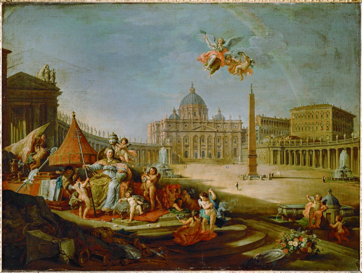 Petra s alegorií triumfu papežství... od Giovanni Paolo Pannini or Panini