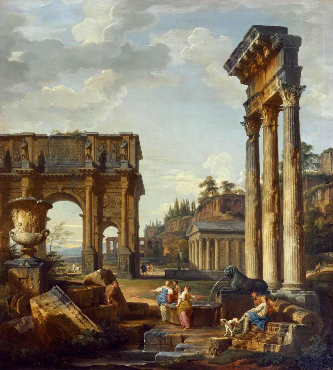 Římská krajina s Konstantinovým obloukem od Giovanni Paolo Pannini