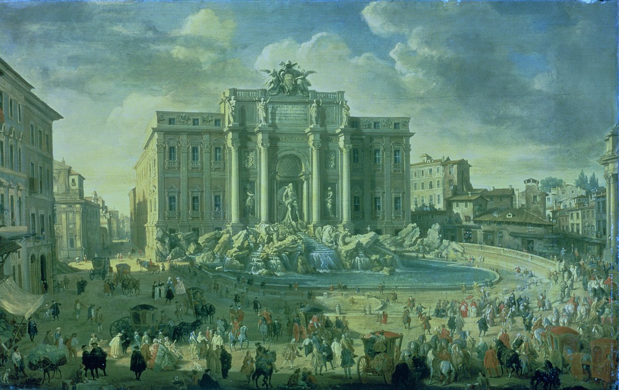 Fontána di Trevi v Římě od Giovanni Paolo Pannini