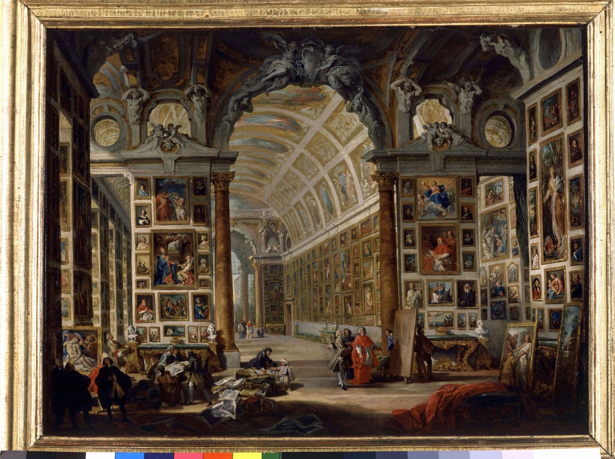 Galerie kardinála Silvio Valenti Gonzague (Gonzaga v italštině od Giovanni Paolo Pannini