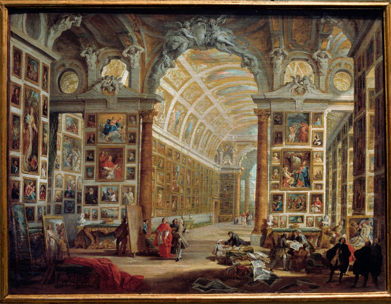 Galerie Silvio Valenti Gonzaga (nebo Gonzague) (1690-1756), kardinál Klementa XII. Obraz Giovanni Paolo Pannini (Panini) (1691-1765) 18. století Sun. 0,48x0,64 m Marseille, muzeum výtvarných umění od Giovanni Paolo Pannini