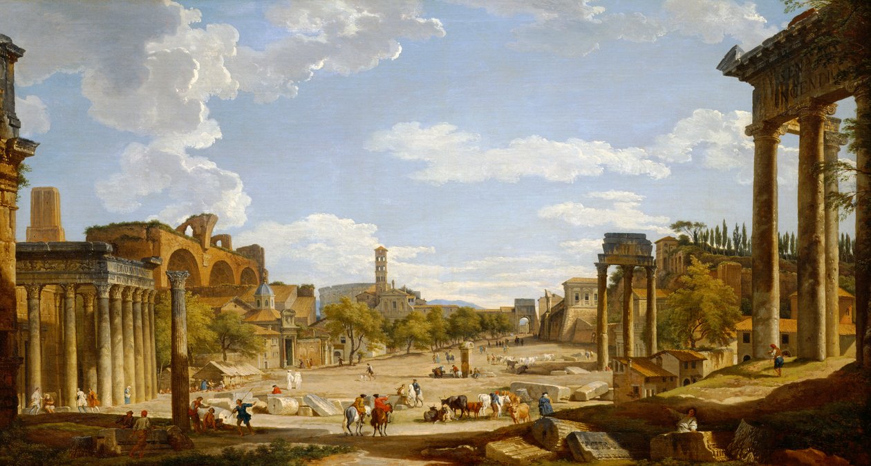 Pohled na Forum Romanum, 1735 od Giovanni Paolo Pannini