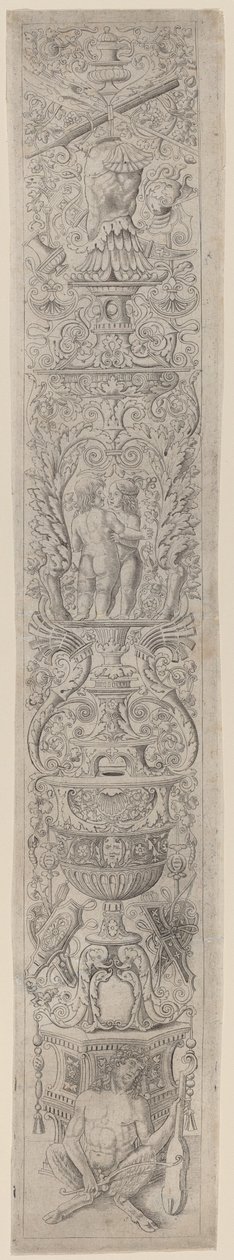 Ornament Panel: Satyr drží housle od Giovanni Pietro Birago and Zoan Andrea