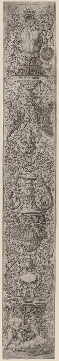 Ornament Panel: Dvě děti na sobě helmy od Giovanni Pietro Birago and Zoan Andrea