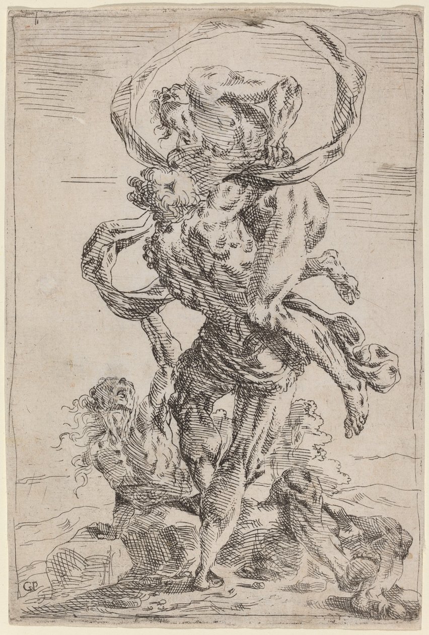 Herkules a Antaeus od Giovanni Pietro Possenti
