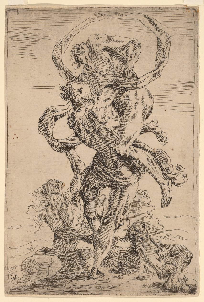 Herkules a Antaeus od Giovanni Pietro Possenti