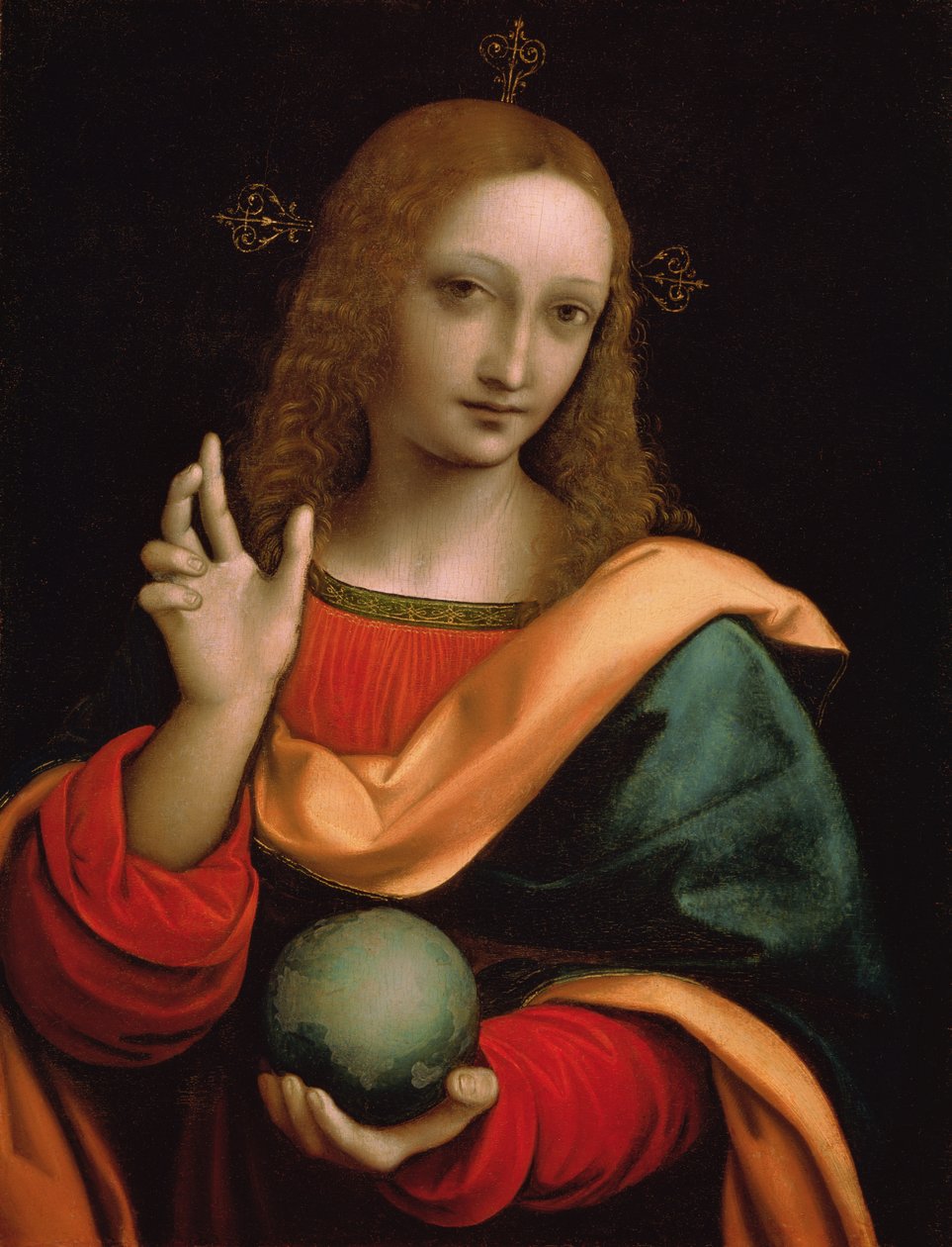 Spasitel světa (tempera na panelu) od Giovanni Pietro Rizzoli Giampietrino