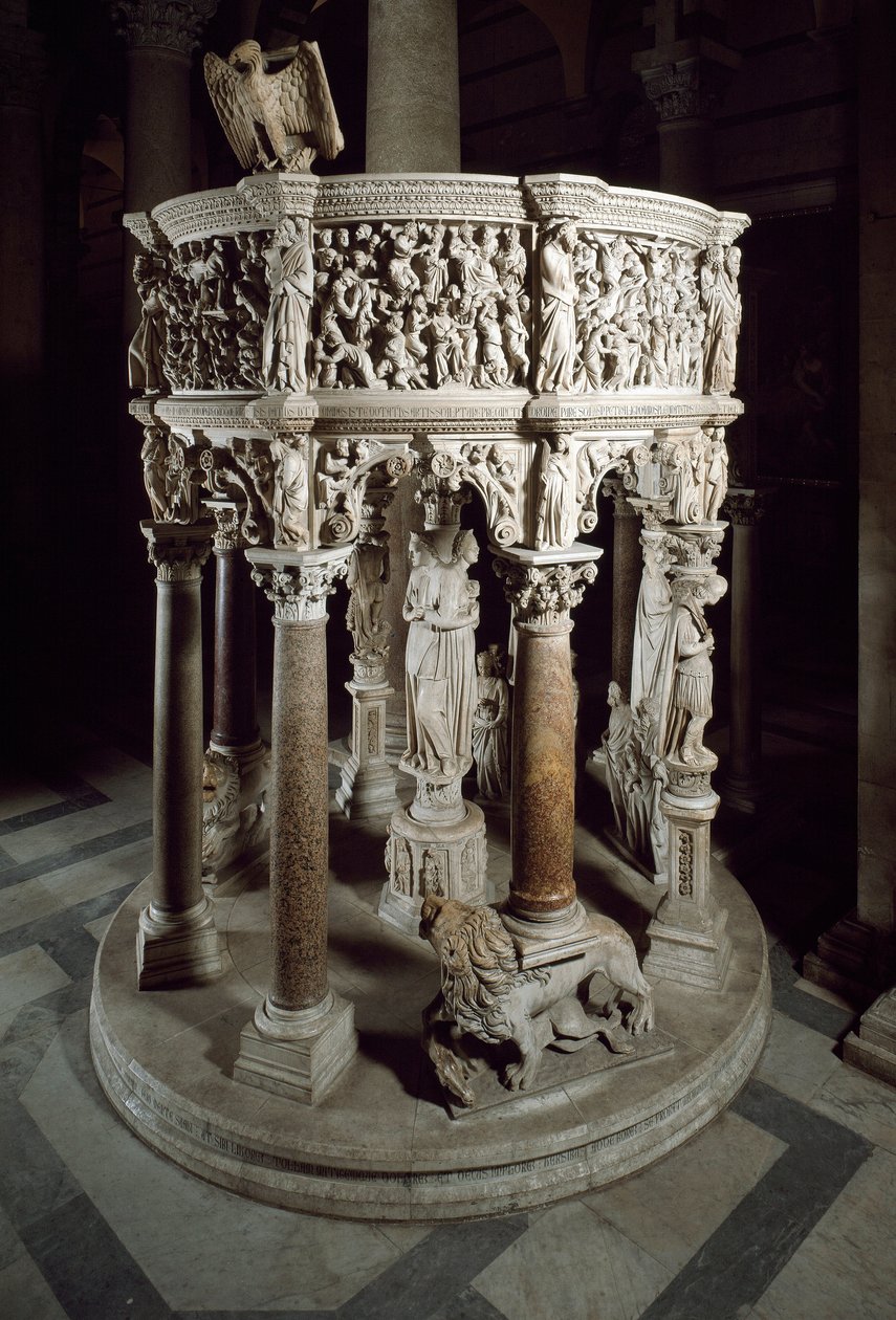 Židle. Mramorová socha od Giovanniho Pisana (1248-1314). 1302-1311 Cathedrale of Pisa (Katedrála Santa Maria Assunta di Pisa), Itálie od Giovanni Pisano