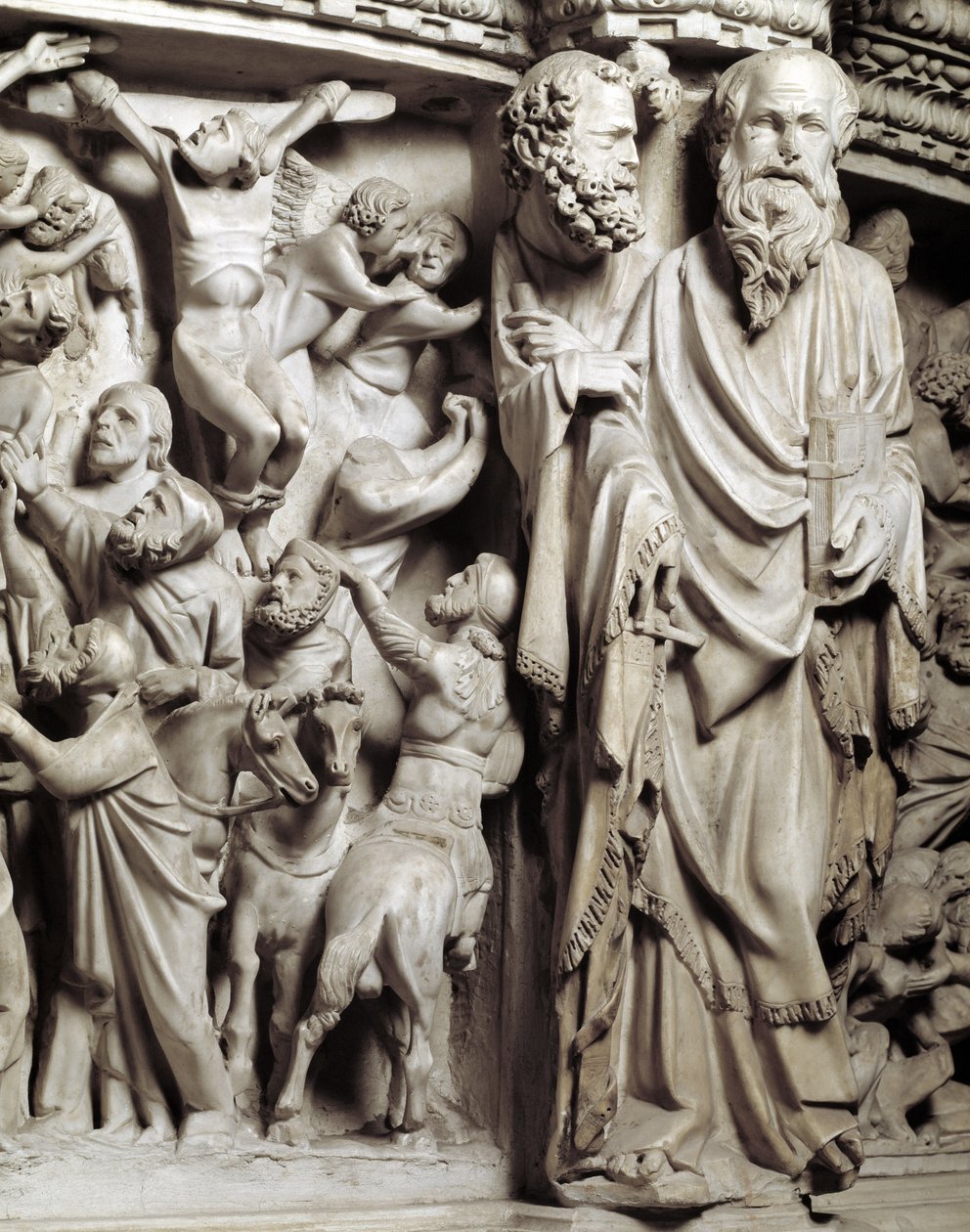 Detail reliéfů Židle realizovaný Giovanni Pisano od Giovanni Pisano