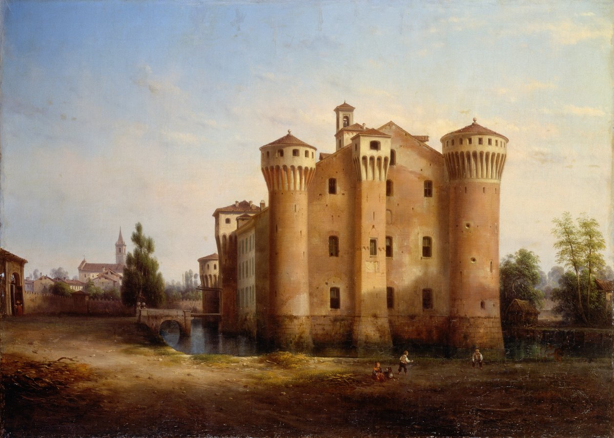 Hrad Sforzesco ve Valeggio Nomellina od Giovanni Renica