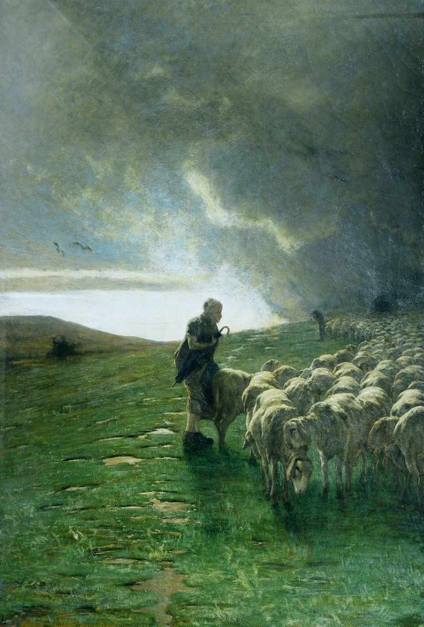 Po bouři, Giovanni Segantini (1858-1899), olej na plátně od Giovanni Segantini