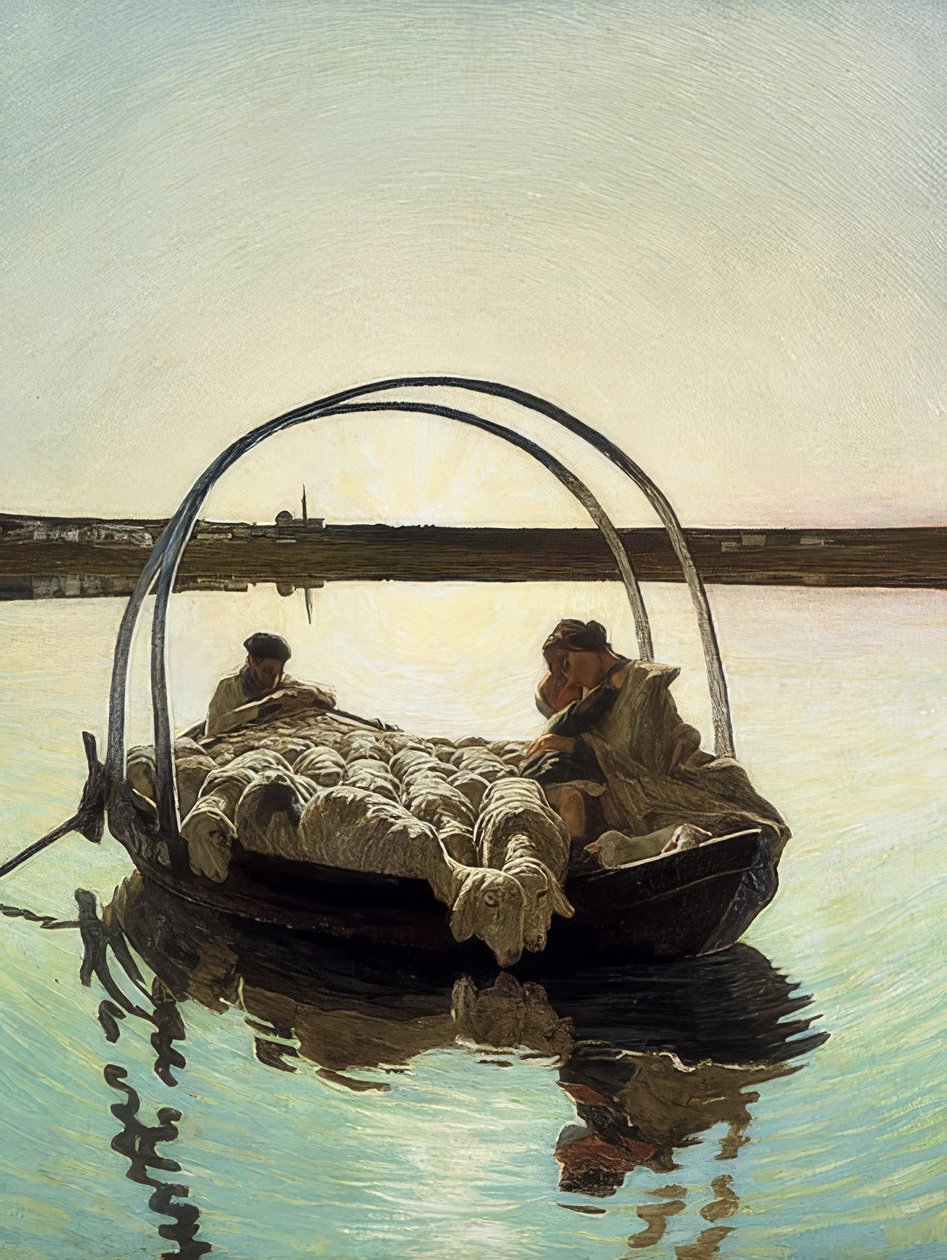Ave Maria a trasbordo (Ave Maria na přechodu). 1886 od Giovanni Segantini
