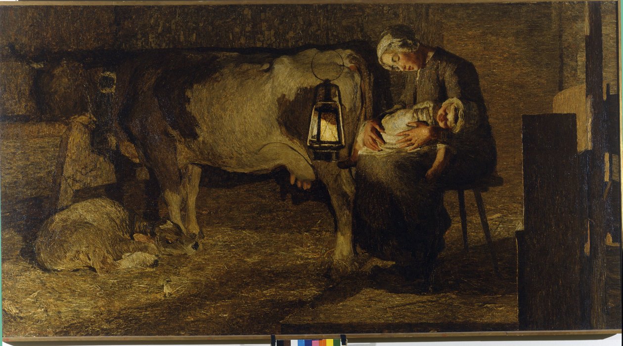 Obě matky. Obraz Giovanni Segantini (1858 - 1899). 1889. V/H, 157x280 cm. Galerie moderního umění Civica, Milán. od Giovanni Segantini