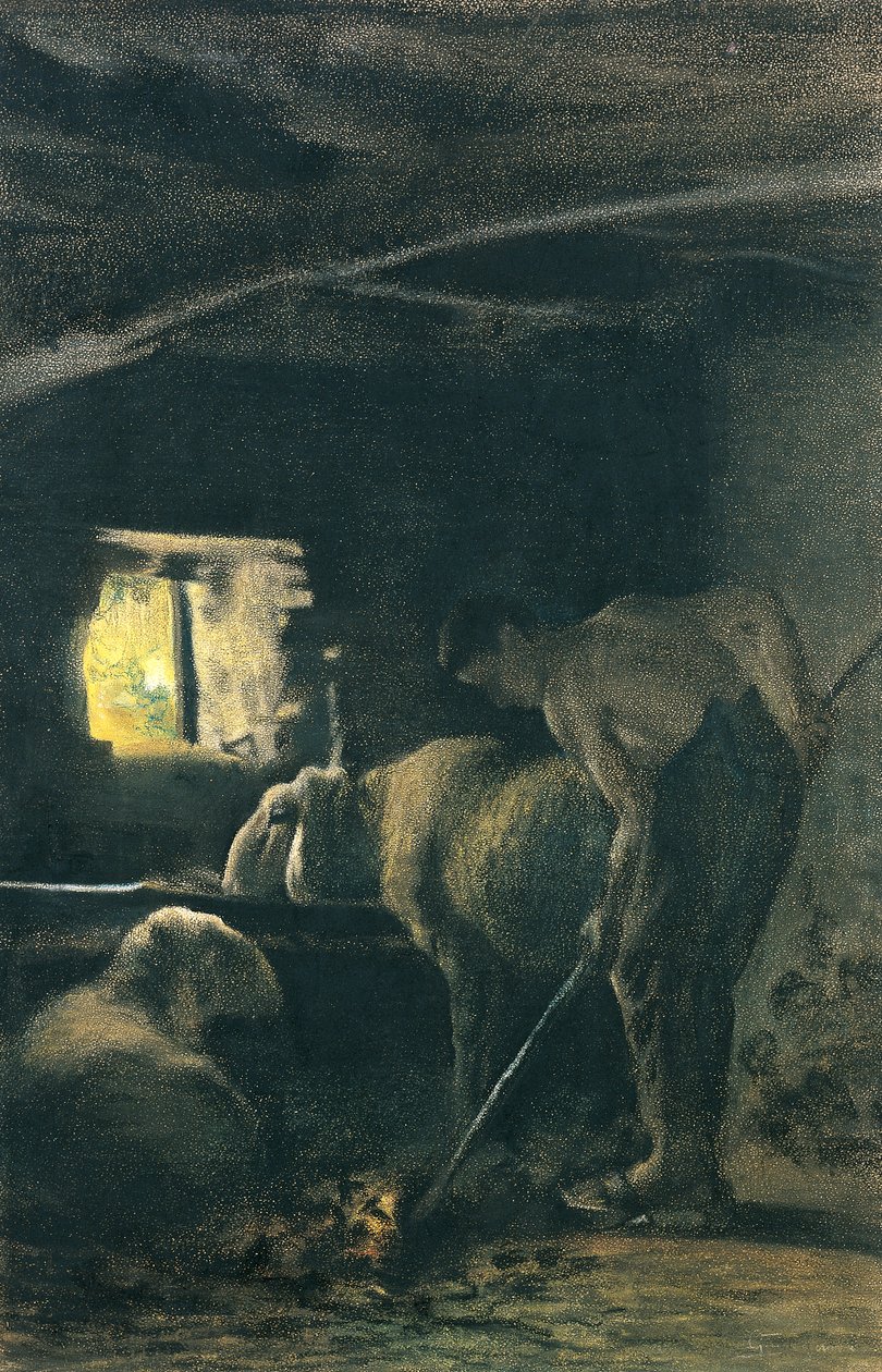 Ve stáji od Giovanni Segantini