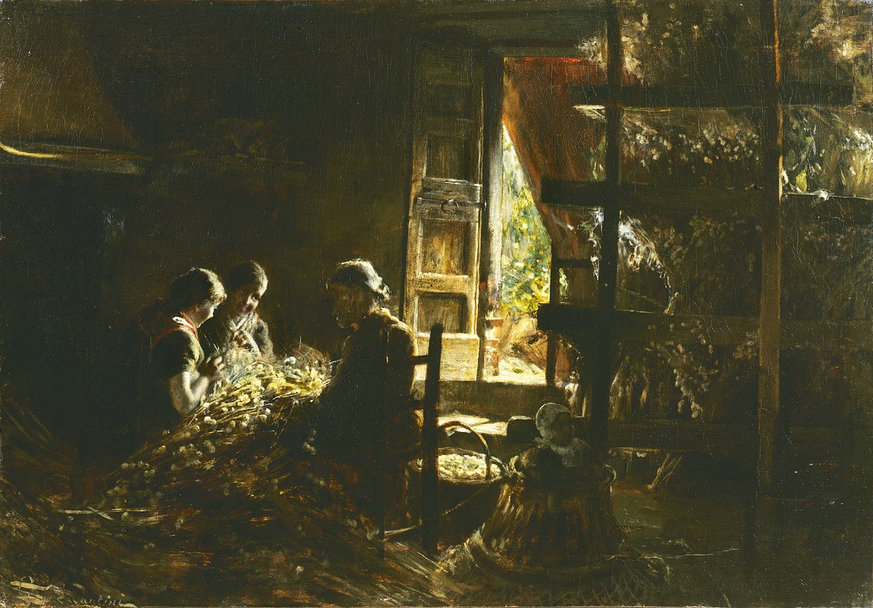 La raccolta dei bozzoli Sbírání kokonů, 1882-1883. od Giovanni Segantini