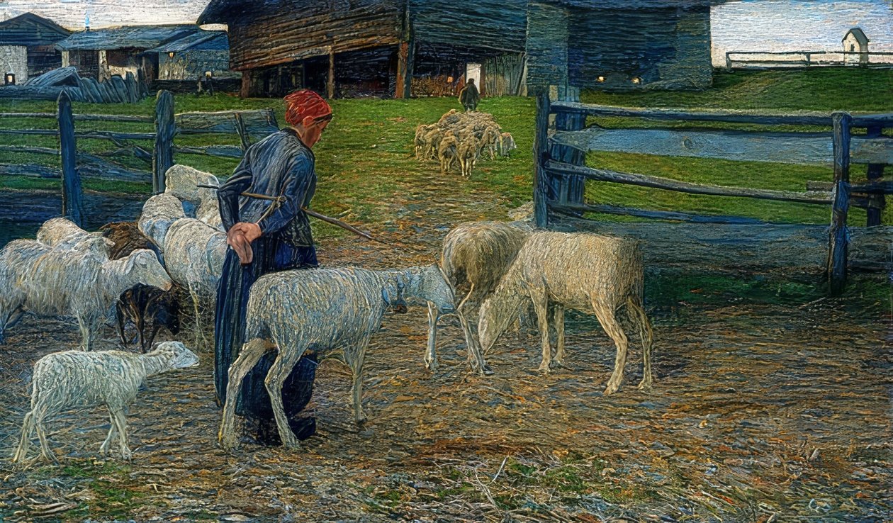 Vraťte se do stáje. 1888 od Giovanni Segantini