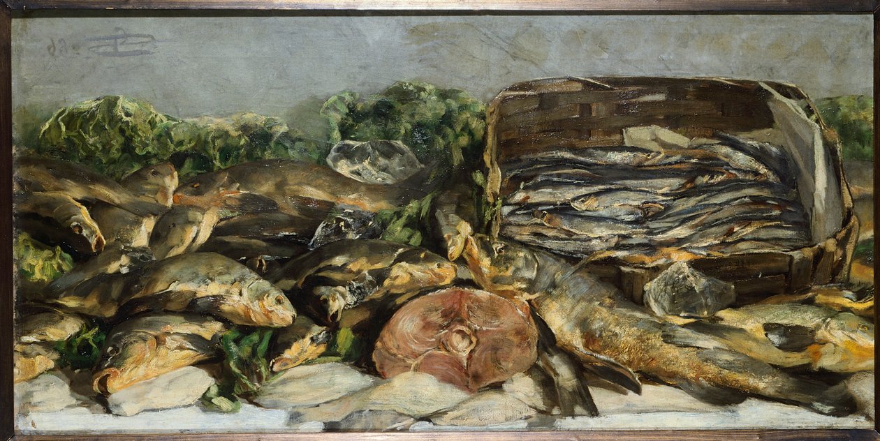 Zátiší s rybami od Giovanni Segantini