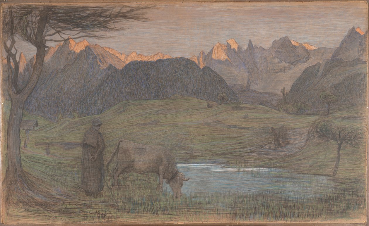 Studie k filmu "La Vita" od Giovanni Segantini