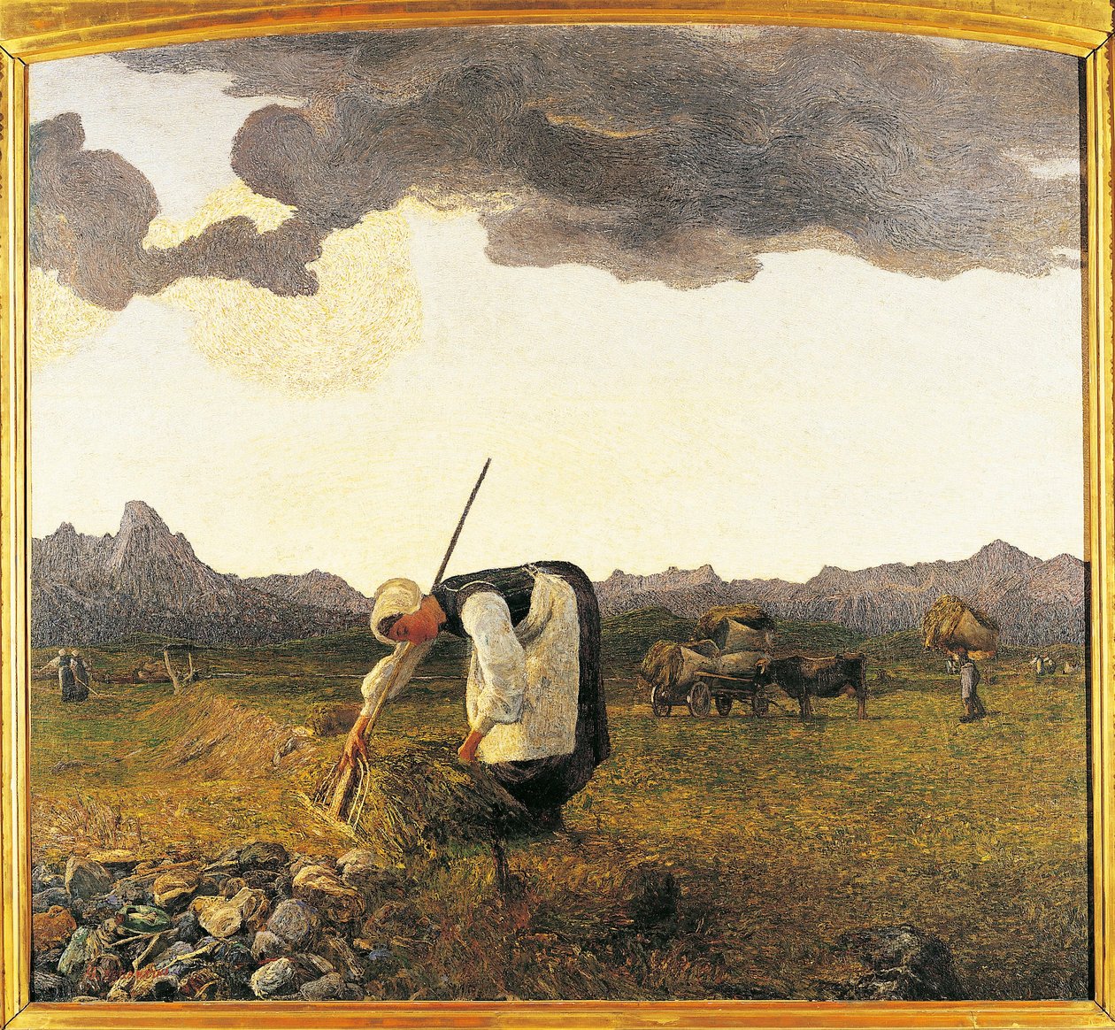 Švýcarsko, Svatý Mořic, Sklizeň sena od Giovanni Segantini