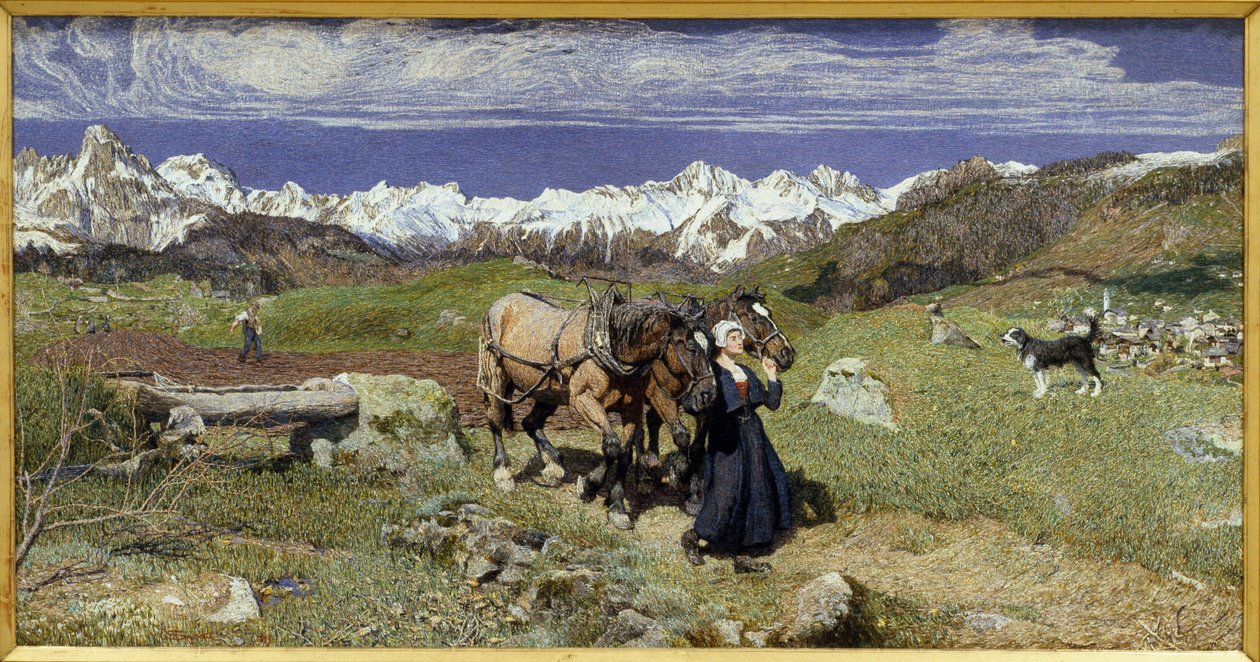 Pohoří Alp na jaře (1879, olej na plátně) od Giovanni Segantini