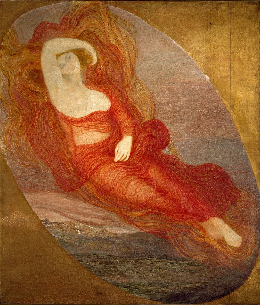 Bohyně lásky Obraz Giovanni Segantini (1858-1899) 1894-1897 ne. 210x133 cm Milán, Galleria d