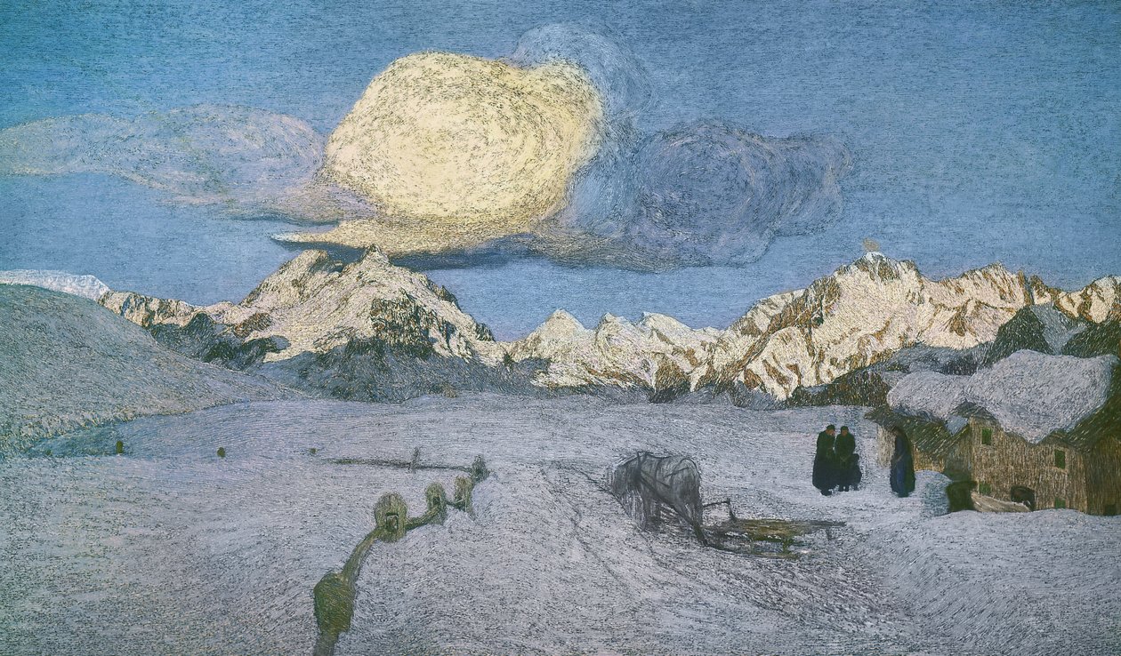 Triptych Alp, smrt, cca 1898, Giovanni Segantini (1858-1899), olej na plátně od Giovanni Segantini