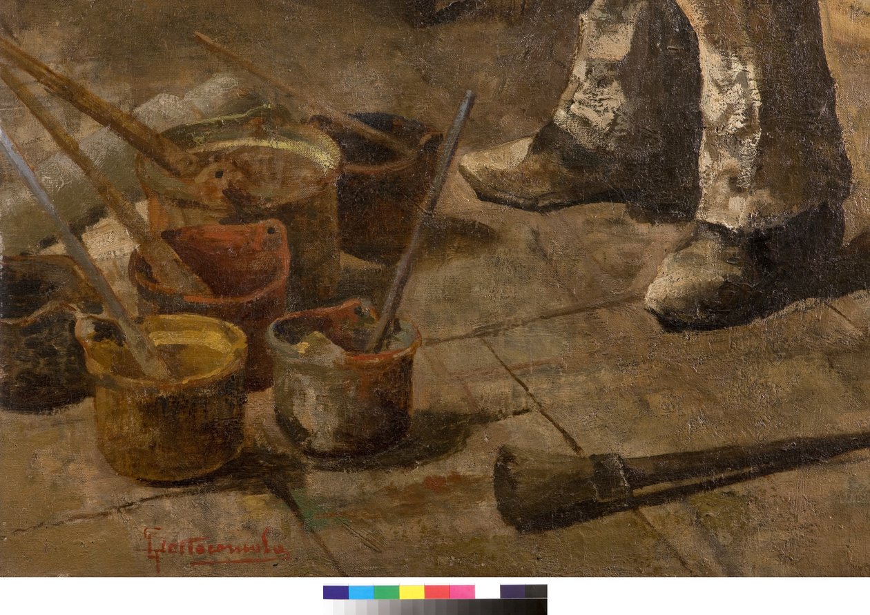 Jsem také malíř nebo Diletant nebo The painters studio, 1885 (detail 3497601) od Giovanni Sottocornola