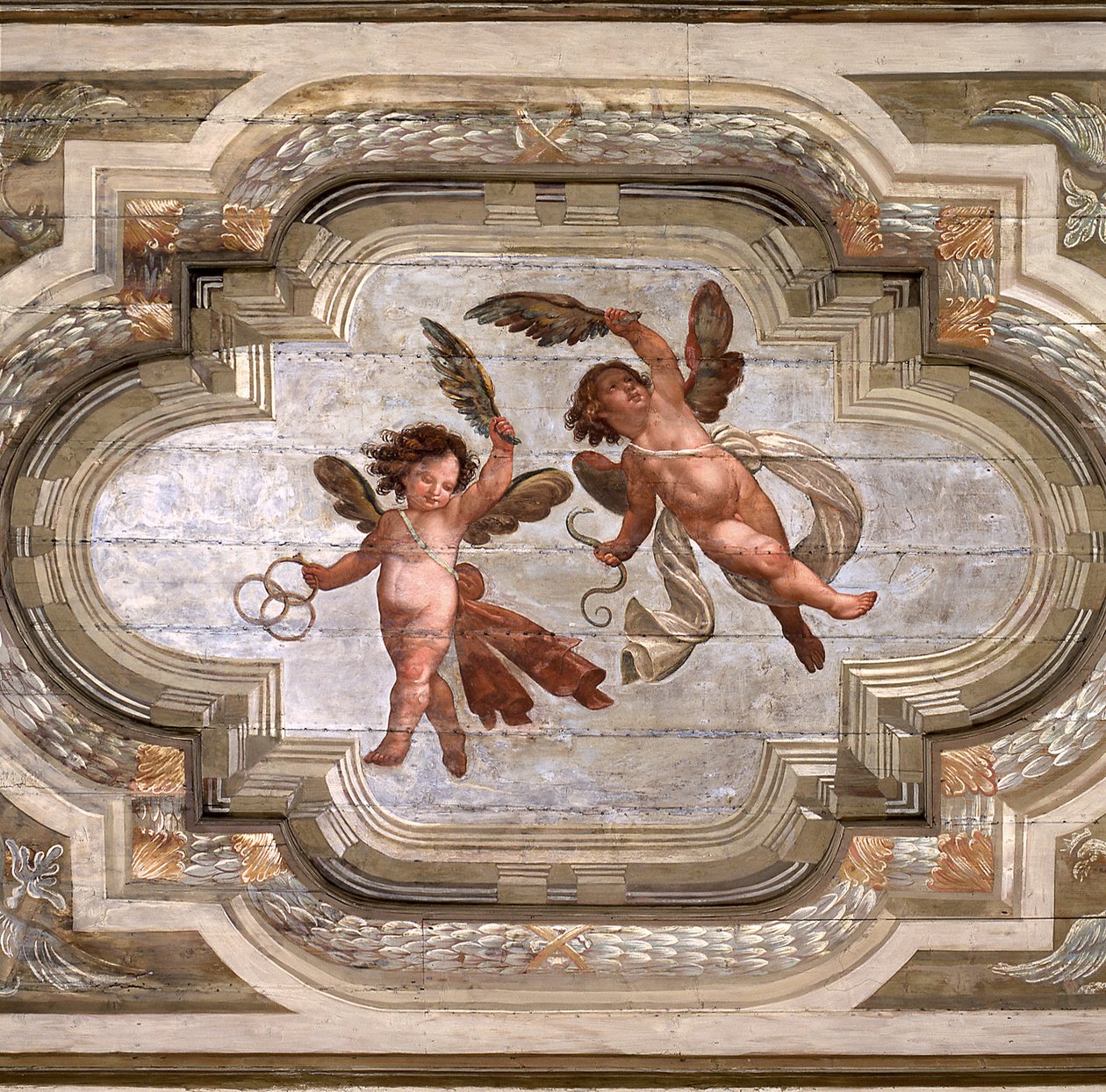 Cupids, klenba Síně teologických ctností (freska) od Giovanni Stefano Danedi