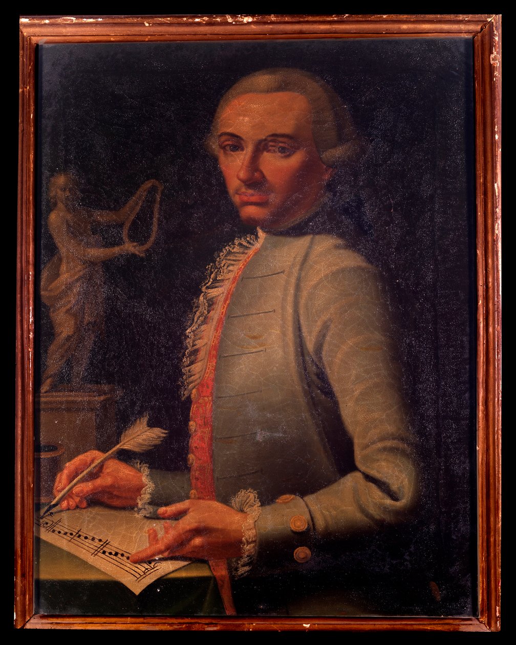 Portrét rakouského skladatele a harfenisty Christiana Josepha Lidartiho (1730-1793) Malba Giovanni Stelly. 18. století. Bologna, Občanské muzeum Bibliografické muzeum od Giovanni Stella